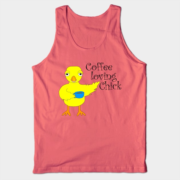 Coffee Chick Text Tank Top by Barthol Graphics